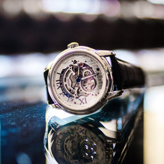 ARIES GOLD El Toro Automatic Skeleton Watch with 21 Jeweles & Sapphire Glass For Men- G 9005A S-S