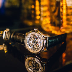 ARIES GOLD El Toro Automatic Skeleton Watch with 21 Jeweles & Sapphire Glass For Men- G 9005A S-S
