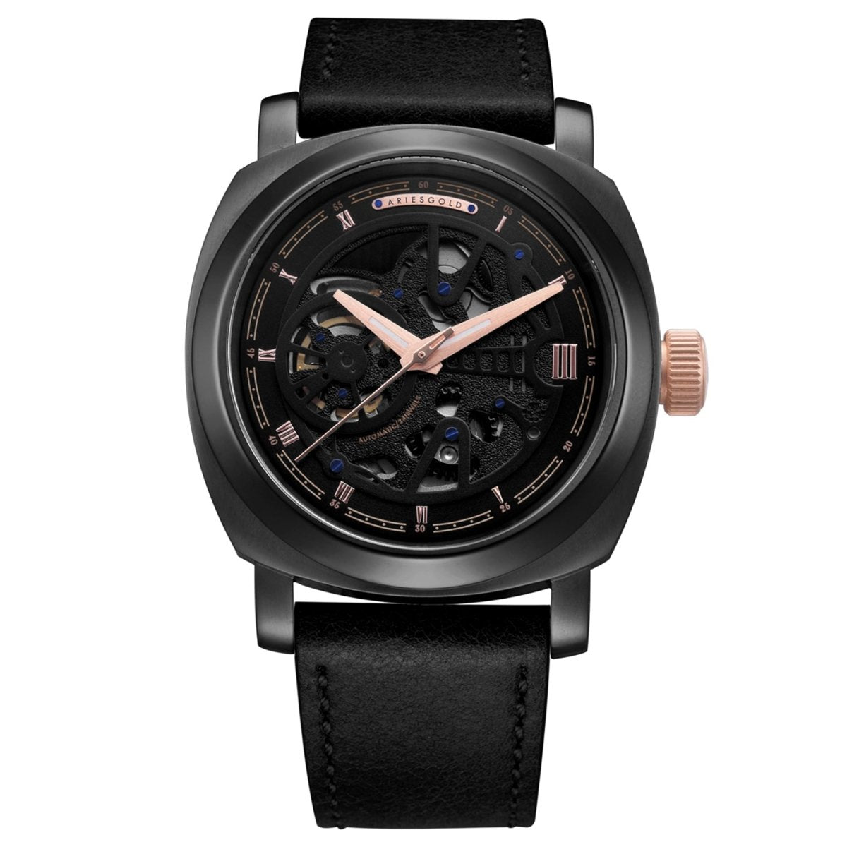 ARIES GOLD Vanguard Automatic Skeleton Watch with Sapphire Glass For Men- G 9025 BKRG-BKRG