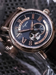 Aries Gold Gauntlet Vintage Open Heart Automatic 21 Jewels Blue Round Dial Men's Watch - G 903A RG-BU