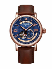 Aries Gold Gauntlet Vintage Open Heart Automatic 21 Jewels Blue Round Dial Men's Watch - G 903A RG-BU