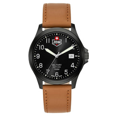 JDM Military Swiss Made ALPHA I Analog Black Round Dial Men's Watch- JDM-WG001-04