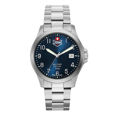 JDM Military Swiss Made ALPHA I Analog Blue Round Dial Men's Watch- JDM-WG001-05