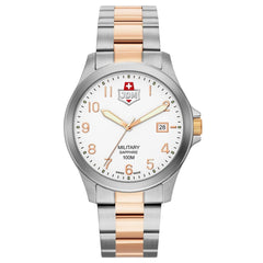 JDM Military Swiss Made ALPHA I Analog White Round Dial Men's Watch- JDM-WG001-06