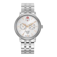 JDM Military Swiss Made ECHO Multifunction Silver Round Dial Men's Watch- JDM-WG003-01