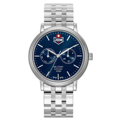JDM Military Swiss Made ECHO Multifunction Blue Round Dial Men's Watch- JDM-WG003-03