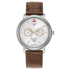 JDM Military Swiss Made ECHO Multifunction Silver Round Dial Men's Watch- JDM-WG003-05