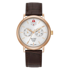 JDM Military Swiss Made ECHO Multifunction Silver Round Dial Men's Watch- JDM-WG003-06
