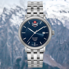 JDM Military Swiss Made KILO Analog Blue Round Dial Men's Watch- JDM-WG004-03