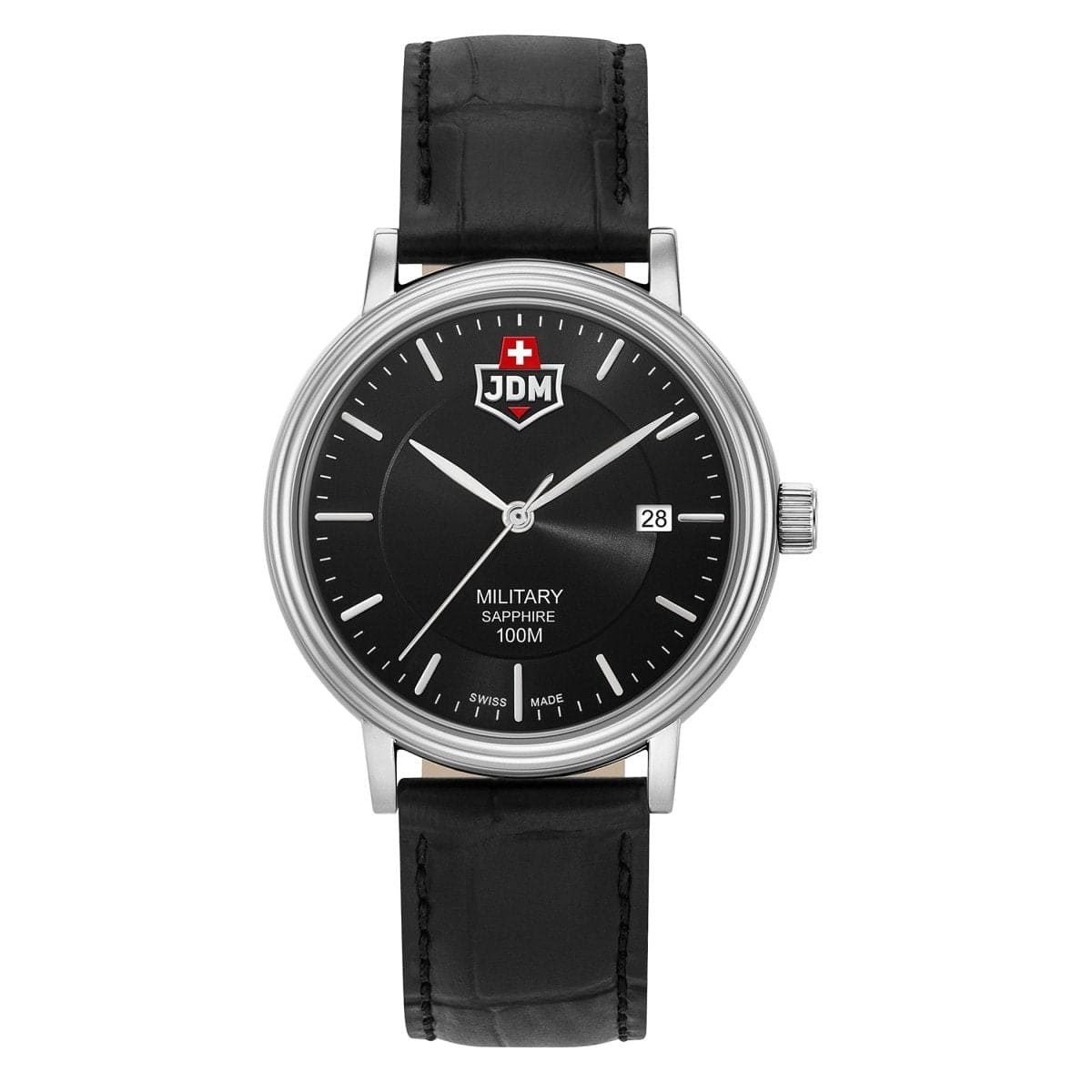 JDM Military Swiss Made KILO Analog Black Round Dial Men's Watch- JDM-WG004-07