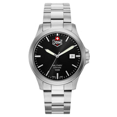 JDM Military Swiss Made ALPHA II Analog Black Round Dial Men's Watch- JDM-WG005-02
