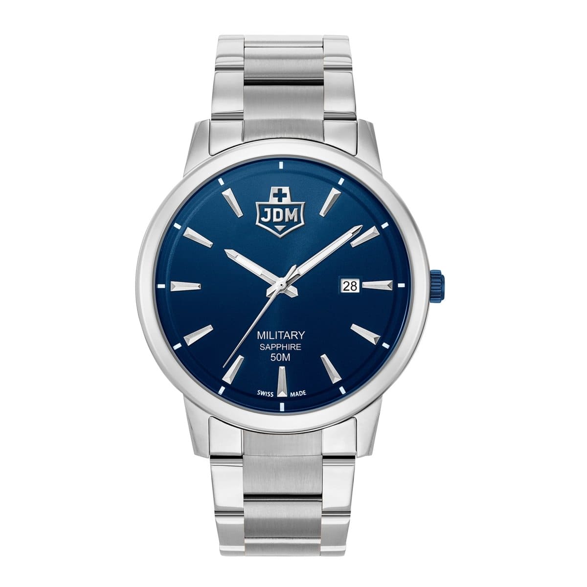 JDM Military Swiss Made BRAVO I Analog Blue Round Dial Men's Watch- JDM-WG006-01