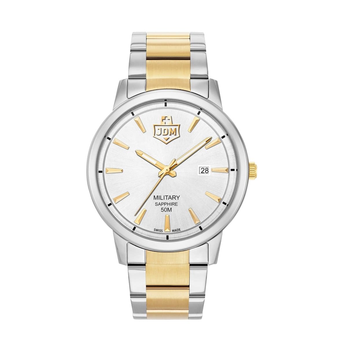 JDM Military Swiss Made BRAVO I Analog Silver Round Dial Men's Watch- JDM-WG006-06