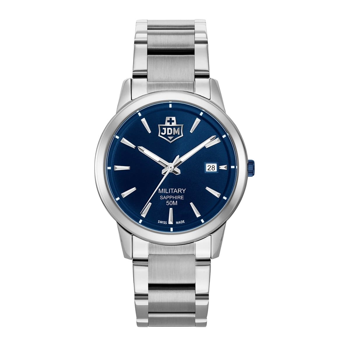 JDM Military Swiss Made BRAVO II Analog Blue Round Dial Men's Watch- JDM-WG007-01