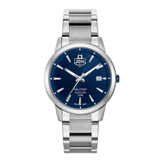 JDM Military Swiss Made BRAVO II Analog Blue Round Dial Men's Watch- JDM-WG007-01