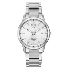 JDM Military Swiss Made BRAVO II Analog Silver Round Dial Men's Watch- JDM-WG007-02