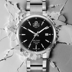 JDM Military Swiss Made BRAVO II Analog Black Round Dial Men's Watch- JDM-WG007-03