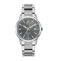 JDM Military Swiss Made BRAVO II Analog Grey Round Dial Men's Watch- JDM-WG007-04