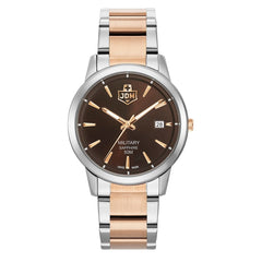 JDM Military Swiss Made BRAVO II Analog Brown Round Dial Men's Watch- JDM-WG007-05