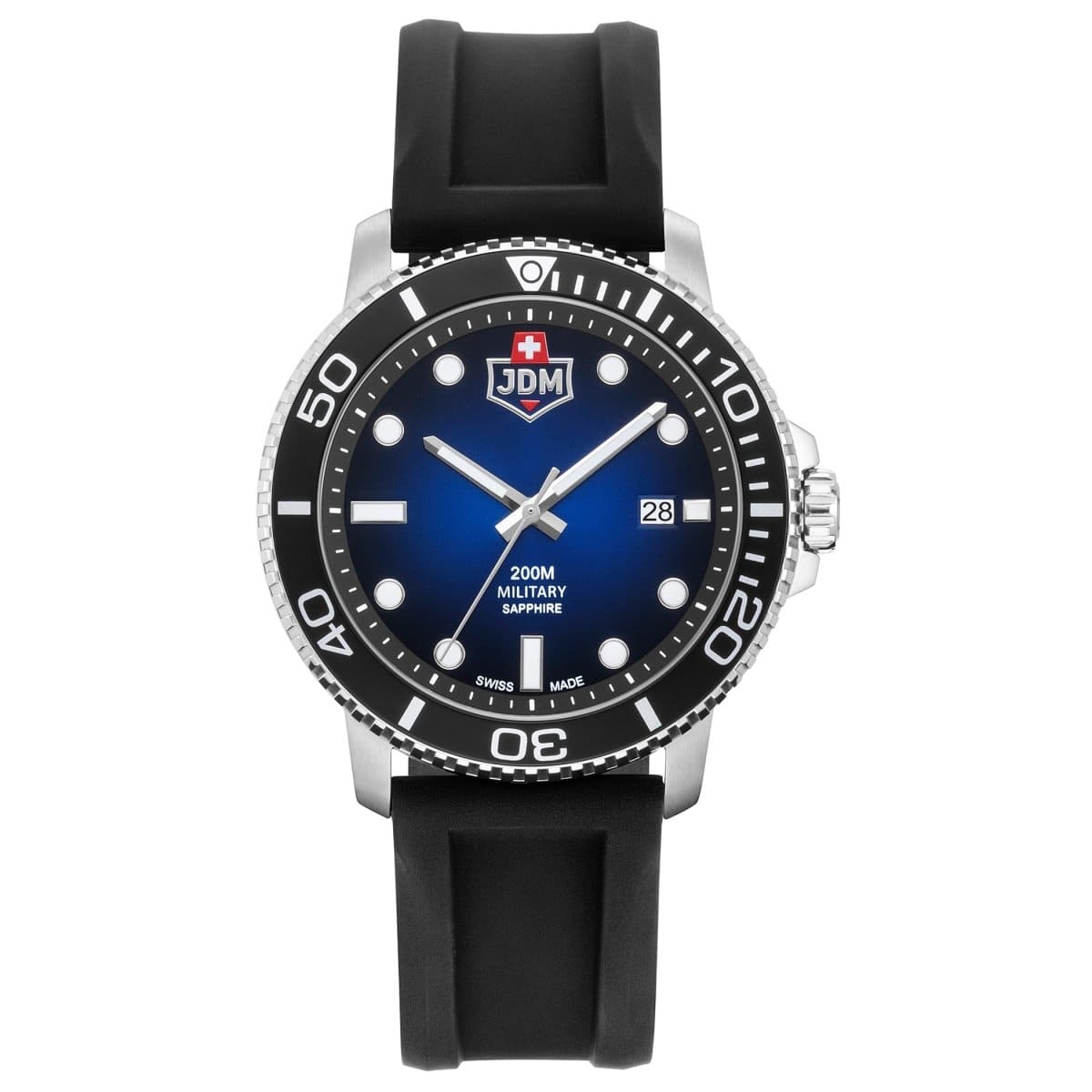 JDM Military Swiss Made TANGO Analog Blue Round Dial Men's Watch- JDM-WG008-01