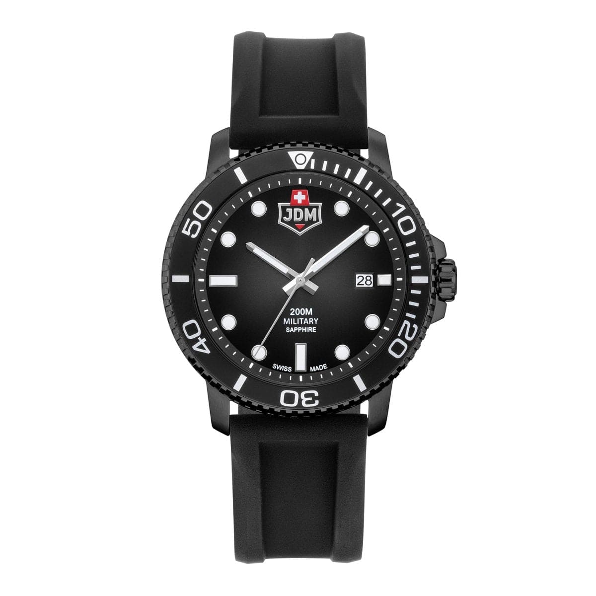 JDM Military Swiss Made TANGO Analog Black Round Dial Men's Watch- JDM-WG008-03