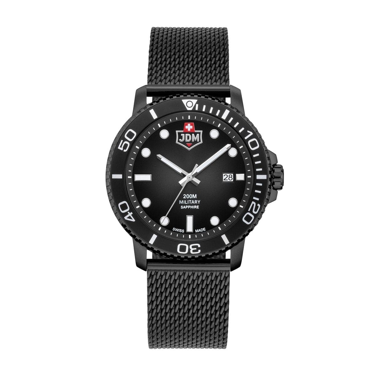 JDM Military Swiss Made TANGO Analog Black Round Dial Men's Watch- JDM-WG008-05