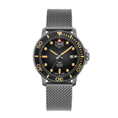 JDM Military Swiss Made TANGO Analog Grey Round Dial Men's Watch- JDM-WG008-06