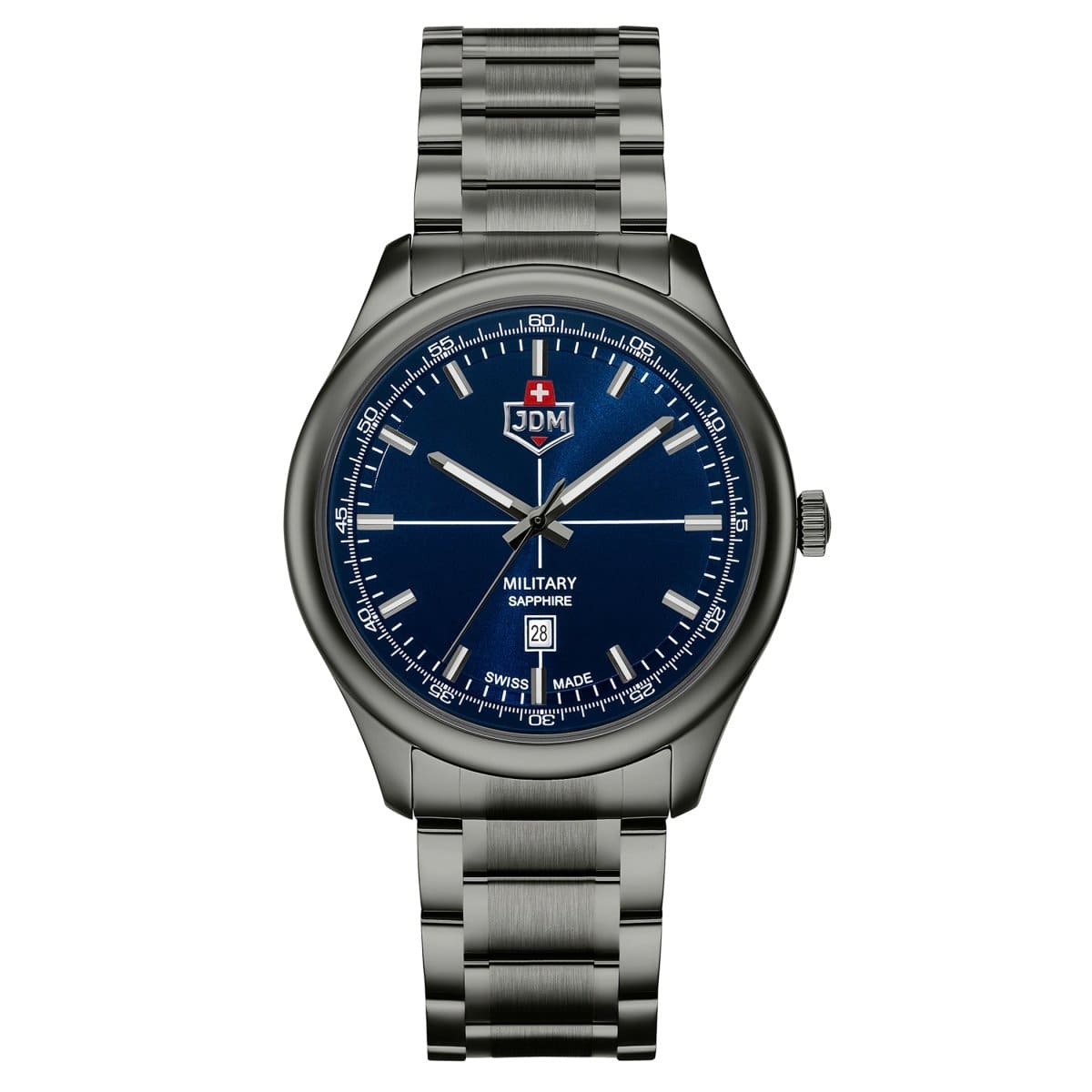 JDM Military Swiss Made ALPHA MISSION Analog Blue Round Dial Men's Watch- JDM-WG010-03
