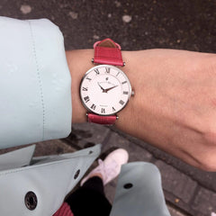 JACQUES DU MANOIR Jasmina Swiss Made Analogue White Round Dial Women's Watch- JOC.13