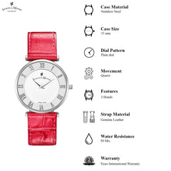 JACQUES DU MANOIR Jasmina Swiss Made Analogue White Round Dial Women's Watch- JOC.13