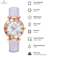 JACQUES DU MANOIR Rainbow Swiss Made Analogue MOP Round Dial Women's Watch- JWL00102