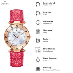 JACQUES DU MANOIR Rainbow Swiss Made Analogue MOP Round Dial Women's Watch- JWL00103