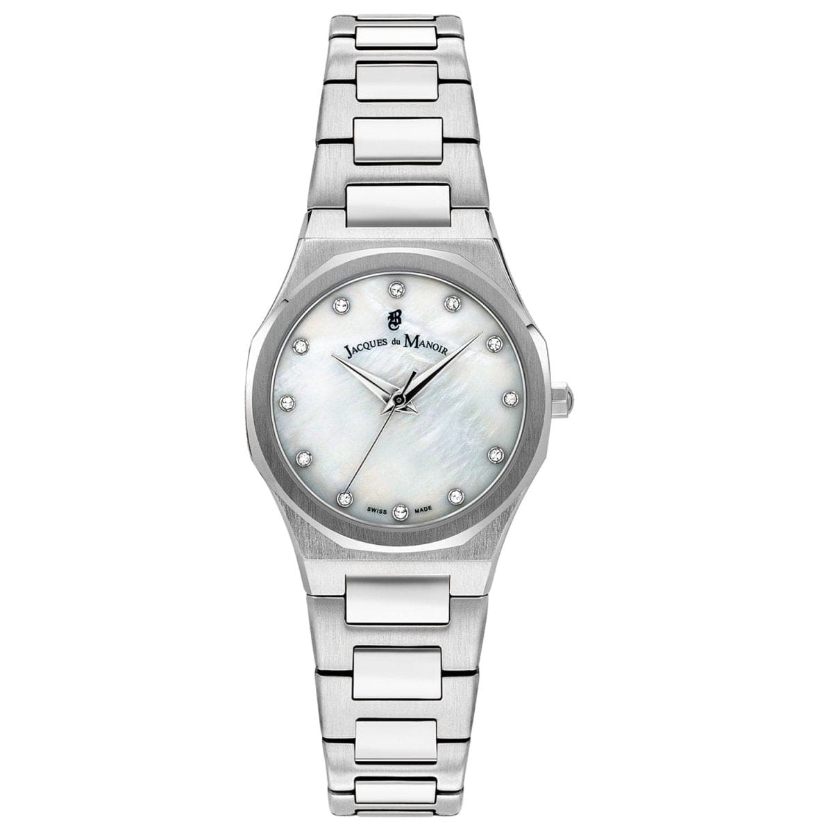 Jacques Du Manior Analog White MOP Round Dial Swiss Made  Women's Watch -  JWL01001