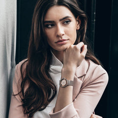 JACQUES DU MANOIR Fiona Swiss Made Analogue Silver Round Dial Women's Watch- JWS00501