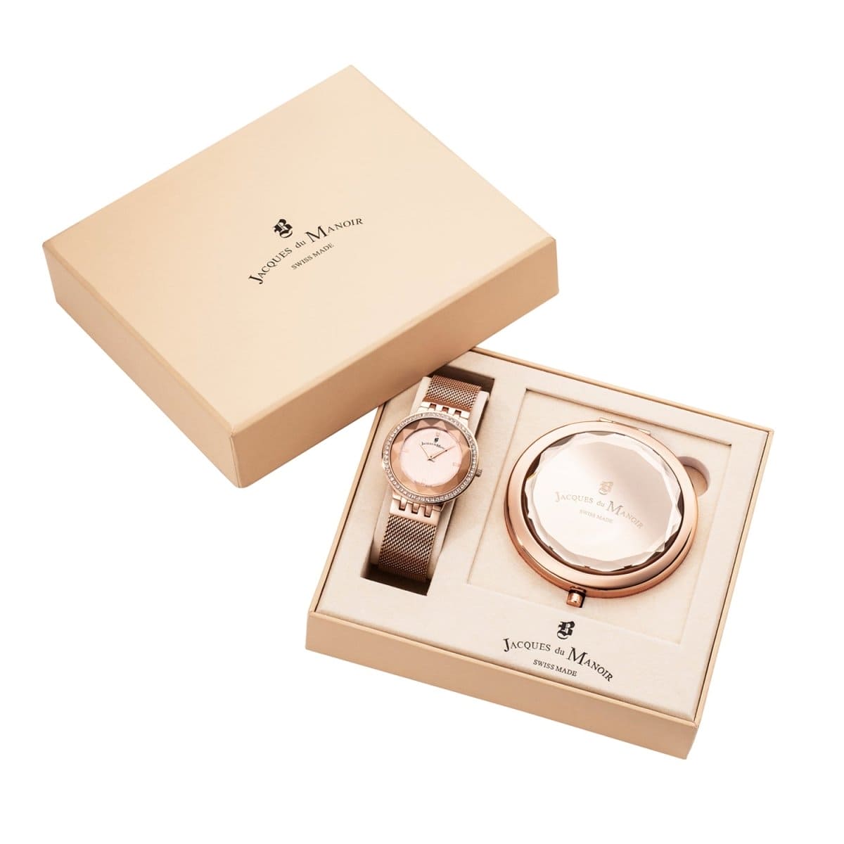 JACQUES DU MANOIR Fiona Swiss Made Analogue Rose Gold Round Dial Women's Watch- JWS00502