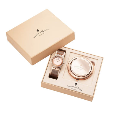 JACQUES DU MANOIR Fiona Swiss Made Analogue Rose Gold Round Dial Women's Watch- JWS00502