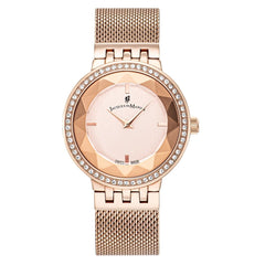 JACQUES DU MANOIR Fiona Swiss Made Analogue Rose Gold Round Dial Women's Watch- JWS00502