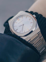 Aries Gold Prestige Quartz Silver Round Sapphire Glass Dial Women's Watch - L 1032 S-SRG