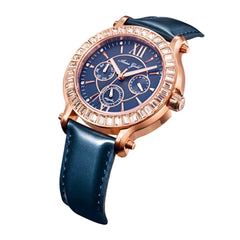 ARIES GOLD Rosa Multifunction CZ Watch with Sapphire Glass For Women- L 1159 RG-BU