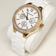 ARIES GOLD Conqueress Multifunction Crystals Watch with Sapphire Glass For Women- L 5004Z G-W
