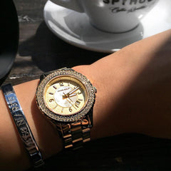 ARIES GOLD Venus Crystals Watch with Sapphire Glass For Women- L 5005Z G-MOP