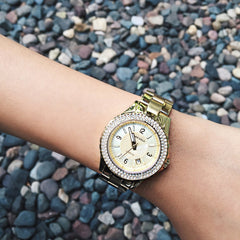 ARIES GOLD Venus Crystals Watch with Sapphire Glass For Women- L 5005Z G-MOP