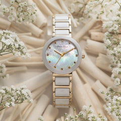 ARIES GOLD Persia Crystals MOP Dial Watch with Sapphire Glass For Women- L 5006Z G-MP