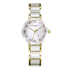 ARIES GOLD Persia Crystals MOP Dial Watch with Sapphire Glass For Women- L 5006Z G-MP