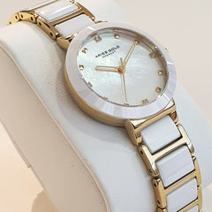 ARIES GOLD Persia Crystals MOP Dial Watch with Sapphire Glass For Women- L 5006Z G-MP