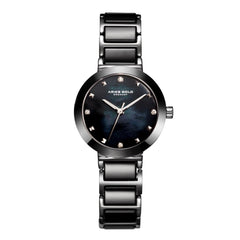 ARIES GOLD Persia Crystals Watch with Ceramic Strap & Sapphire Glass For Women's- L 5006Z S-BKMP