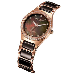 ARIES GOLD Diva Crystals Watch with Sapphire Glass For Women- L 5014Z RG-BRMOP
