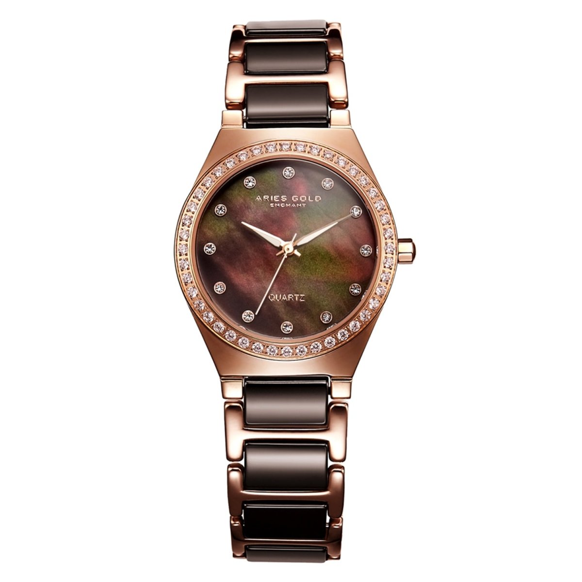 ARIES GOLD Diva Crystals Watch with Sapphire Glass For Women- L 5014Z RG-BRMOP