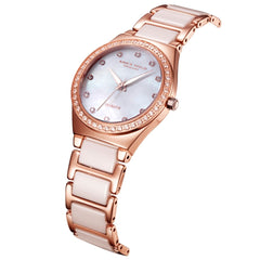 ARIES GOLD Diva Crystals Watch with Sapphire Glass For Women- L 5014Z RG-MOP