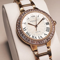 ARIES GOLD Capella Crystals Watch with Sapphire Glass For Women- L 5015Z RG-W